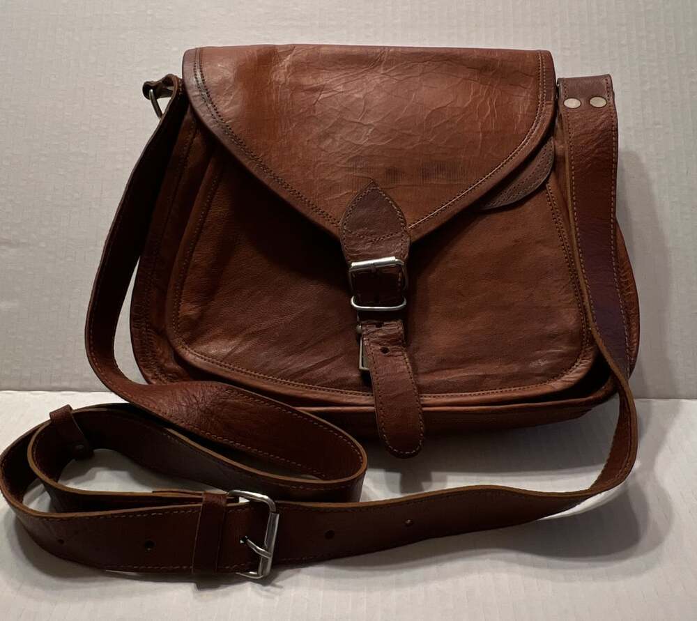 Komal's Passion Leather Vintage Brown Crossbody Satchel Shoulder Bag